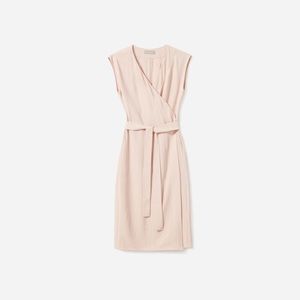 NWOT Everlane The Japanese GoWeave Short-Sleeve Wrap Dress in Pink Blush, Size 0